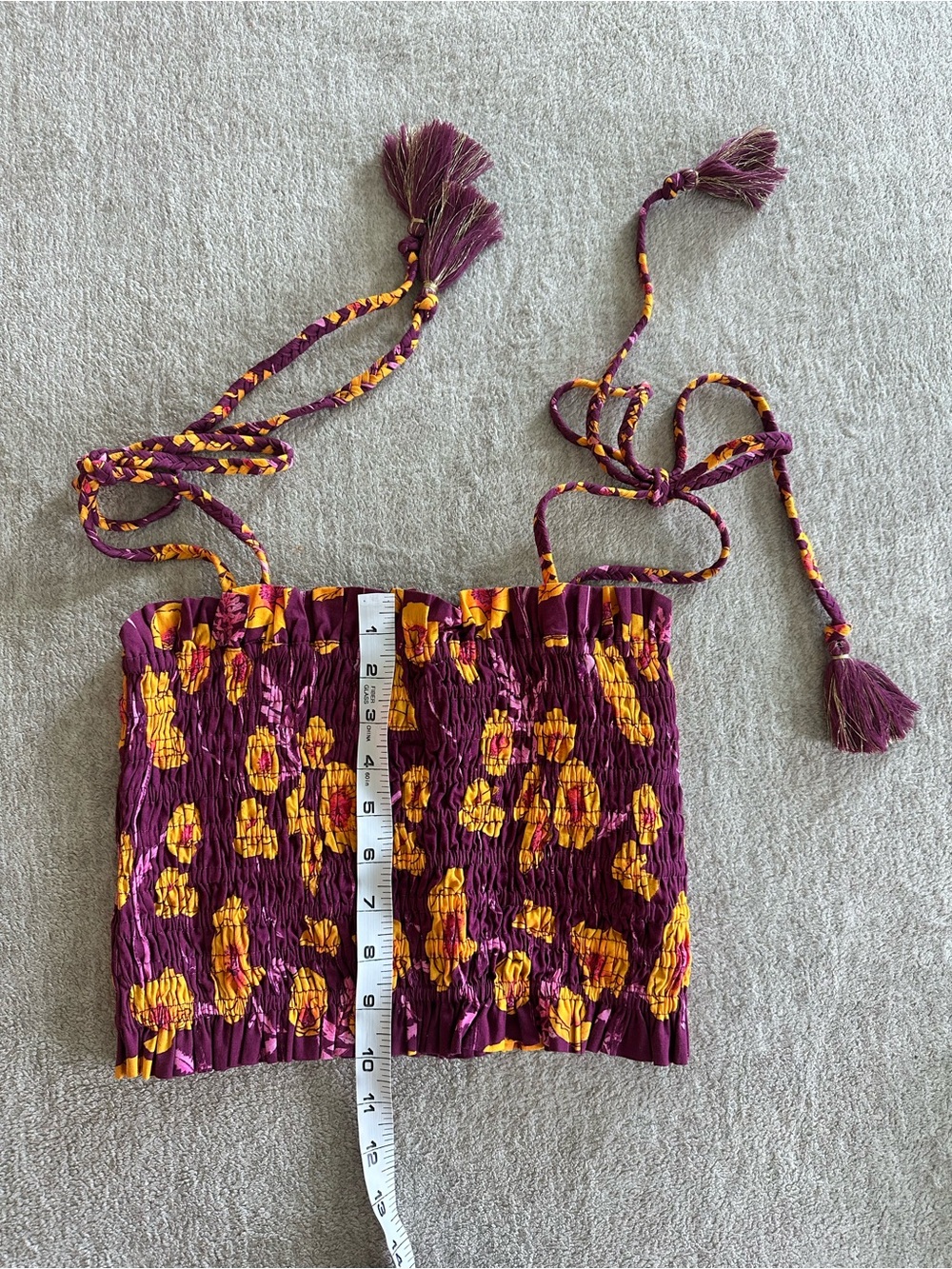 NWOT Coniglio Palm Beach Smocked Floral Crop Top - Picture 8 of 8